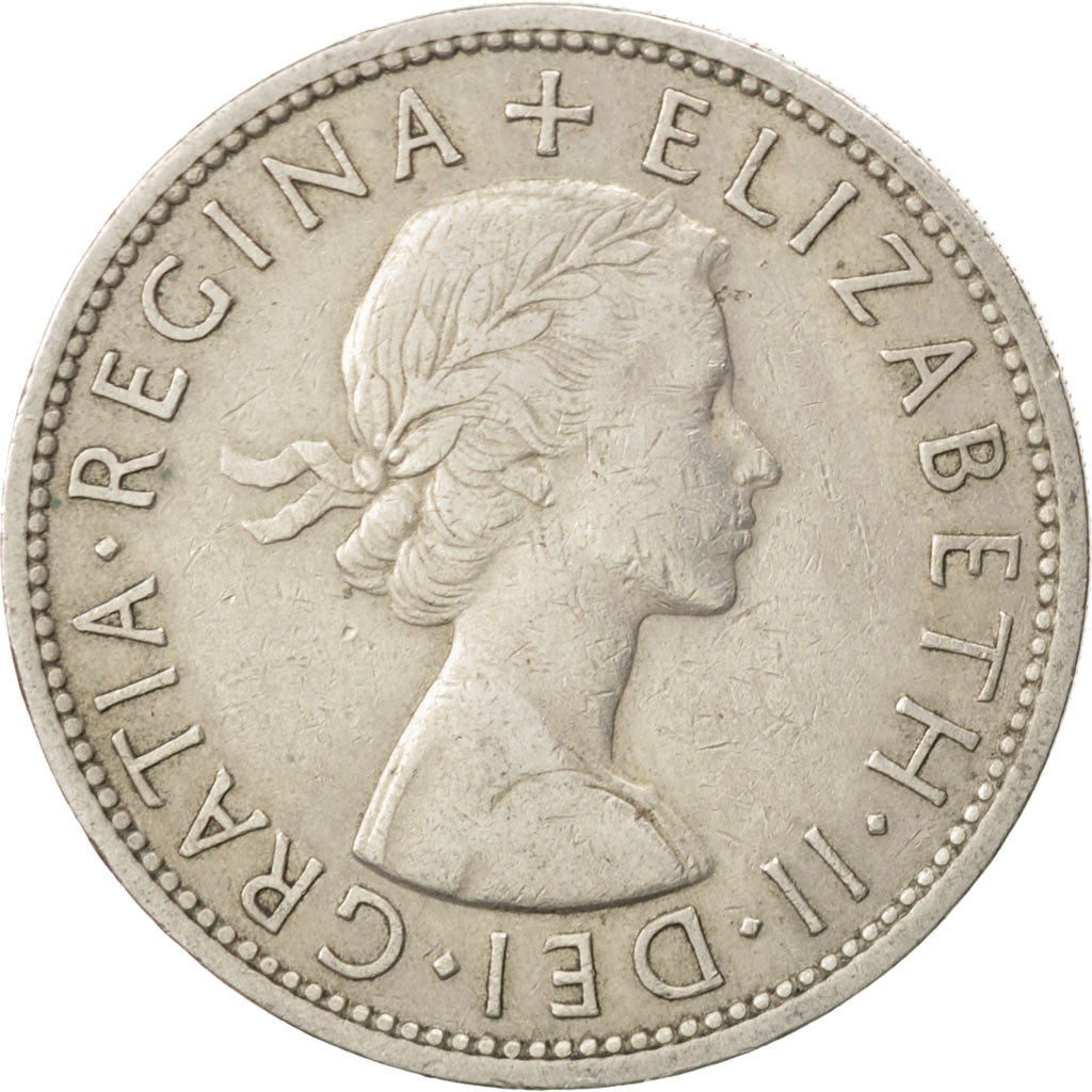 Coin, Great Britain, Elizabeth II, 1/2 Crown, 1960, EF(40-45), Copper-nickel