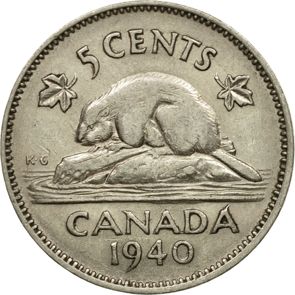 Monnaie, Canada, George VI, 5 Cents, 1940, Royal Canadian Mint, Ottawa, TTB