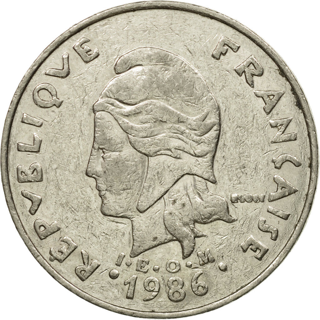 Coin, New Caledonia, 20 Francs, 1986, Paris, EF(40-45), Nickel, KM:12