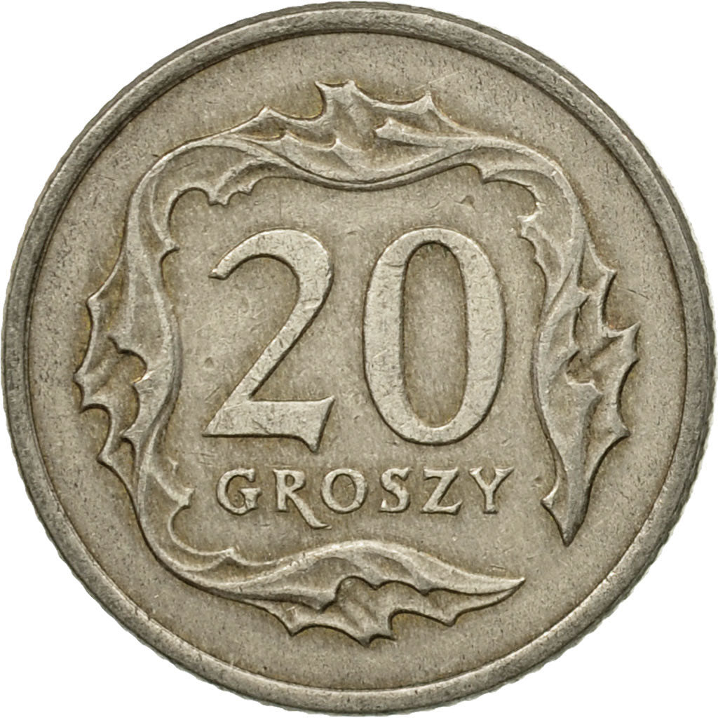 Coin, Poland, 20 Groszy, 1991, Warsaw, EF(40-45), Copper-nickel, KM:280
