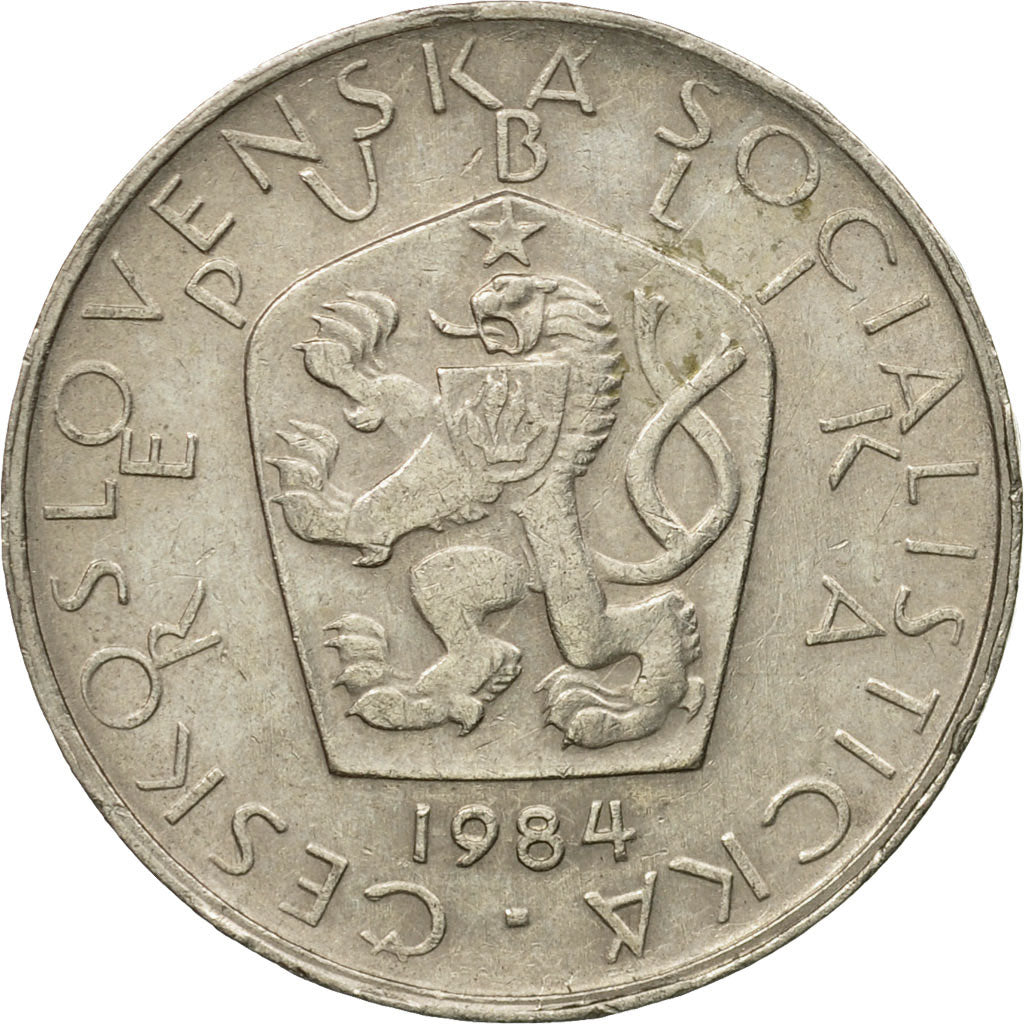 Coin, Czechoslovakia, 5 Korun, 1984, EF(40-45), Copper-nickel, KM:60