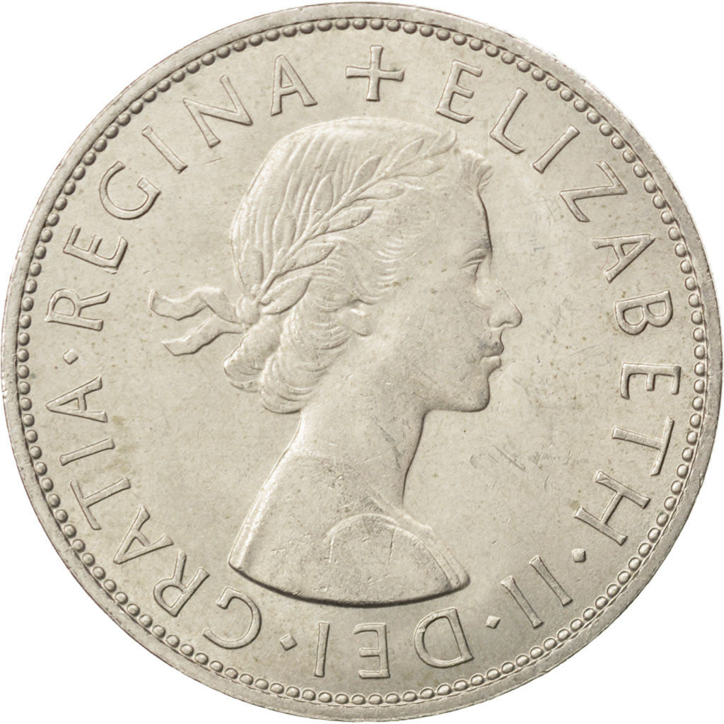 Coin, Great Britain, Elizabeth II, 1/2 Crown, 1967, AU(55-58), Copper-nickel
