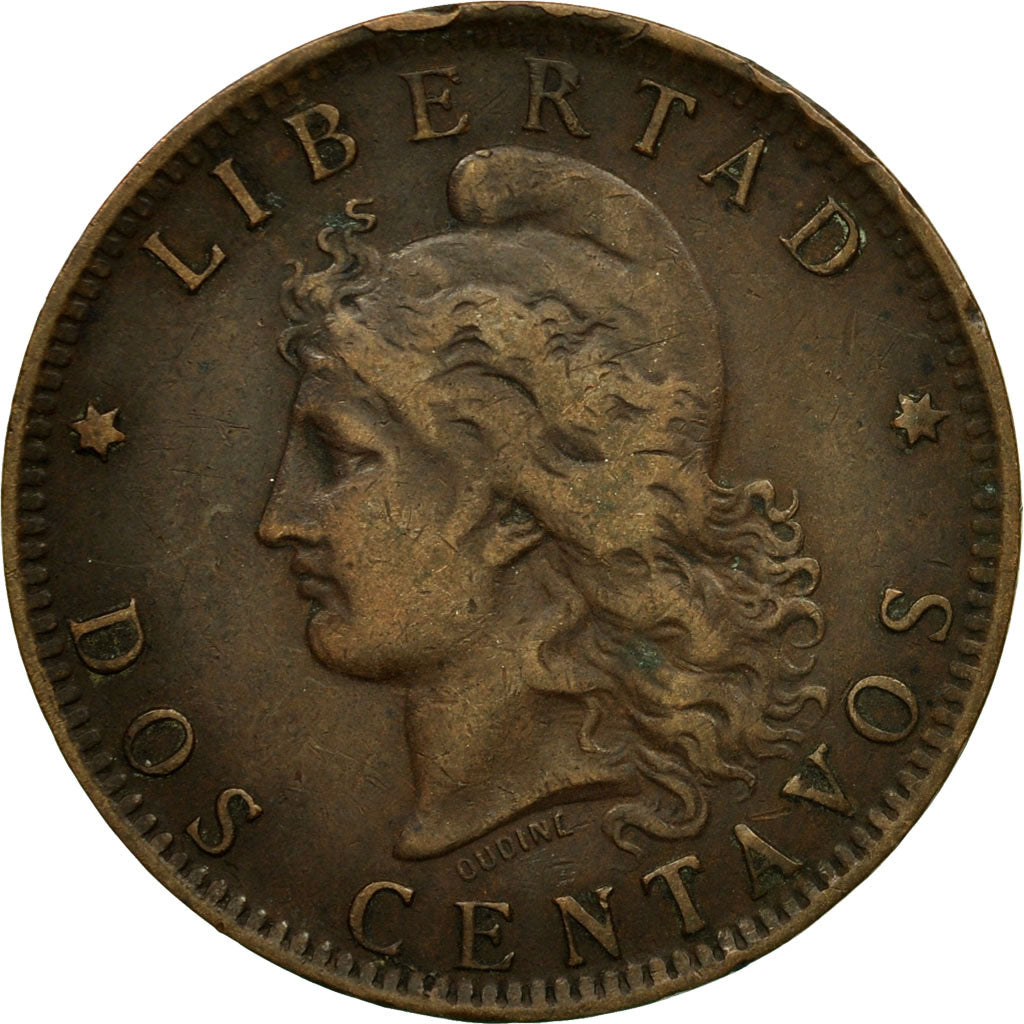 Coin, Argentina, 2 Centavos, 1890, VF(20-25), Bronze, KM:33
