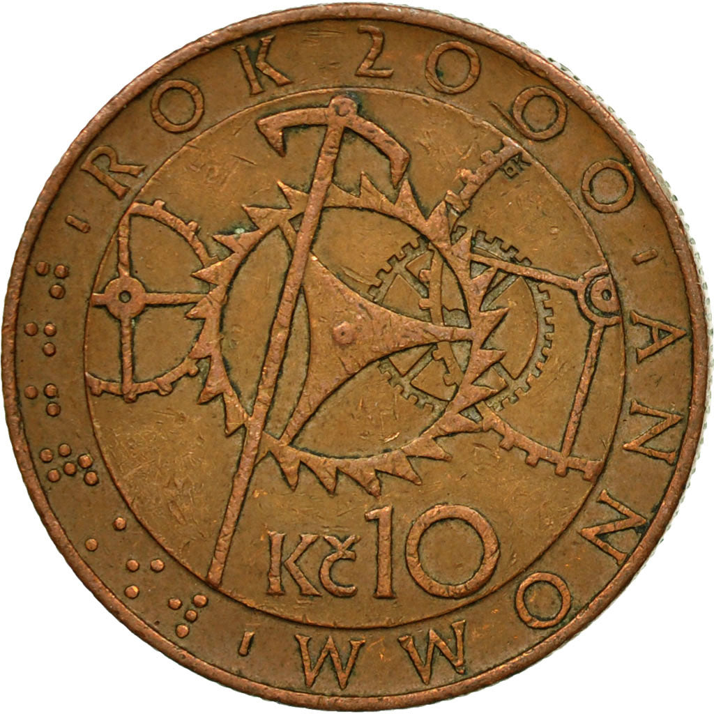 Coin, Czech Republic, 10 Korun, 2000, Jablonec nad Nisou, EF(40-45), Copper