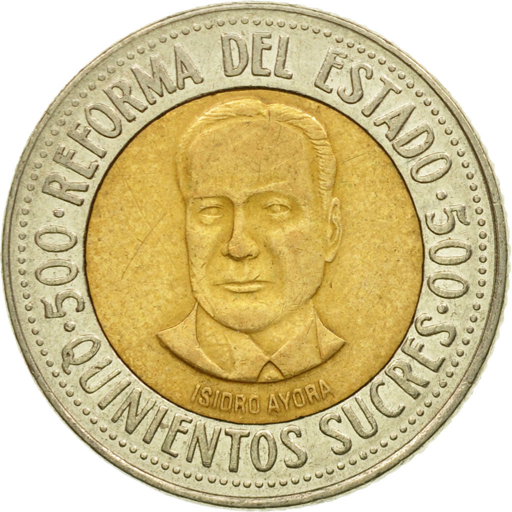 Coin, Ecuador, 500 Sucres, 1995, EF(40-45), Bi-Metallic, KM:97