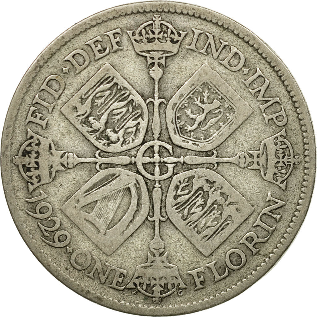Coin, Great Britain, George V, Florin, Two Shillings, 1929, VF(20-25), Silver