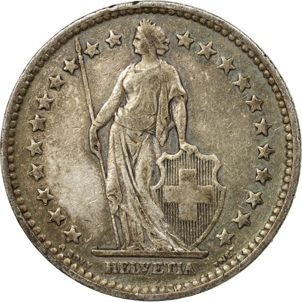 Coin, Switzerland, 2 Francs, 1914, Bern, EF(40-45), Silver, KM:21