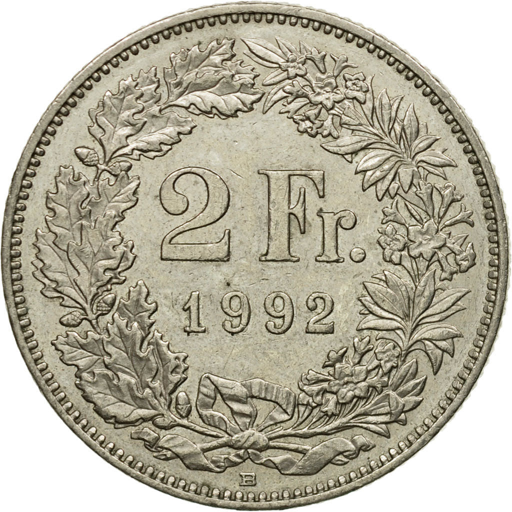 Monnaie, Suisse, 2 Francs, 1992, Bern, TTB, Copper-nickel, KM:21a.3