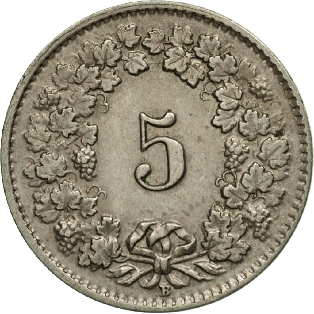 Coin, Switzerland, 5 Rappen, 1942, Bern, EF(40-45), Copper-nickel, KM:26