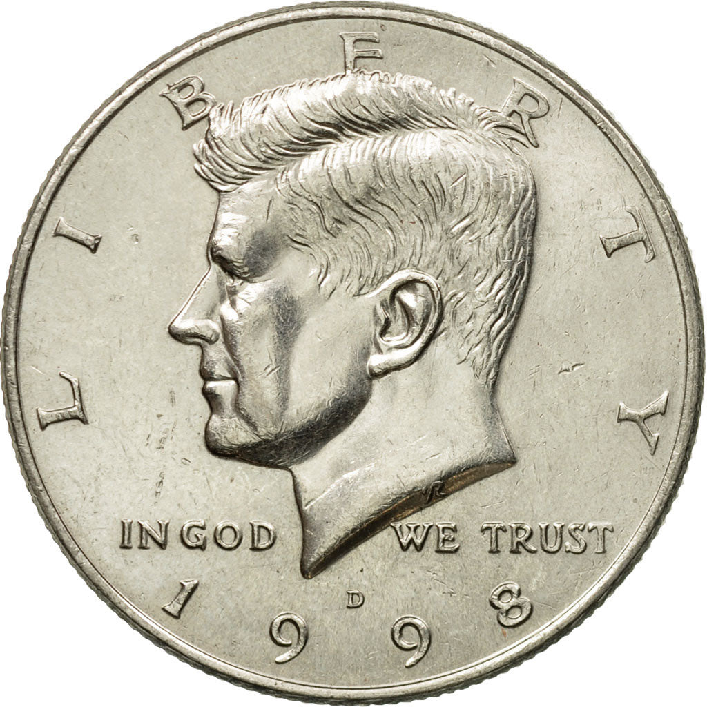 Coin, United States, Kennedy Half Dollar, Half Dollar, 1998, U.S. Mint, Denver
