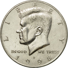 Coin, United States, Kennedy Half Dollar, Half Dollar, 1998, U.S. Mint, Denver