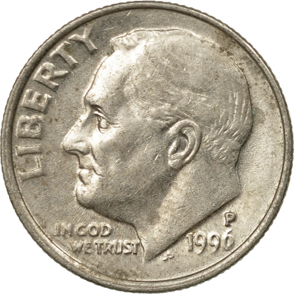 Coin, United States, Roosevelt Dime, Dime, 1996, U.S. Mint, Philadelphia