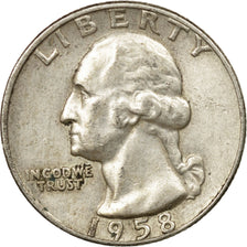 Moneta, Stati Uniti, Washington Quarter, Quarter, 1958, U.S. Mint, Denver, BB
