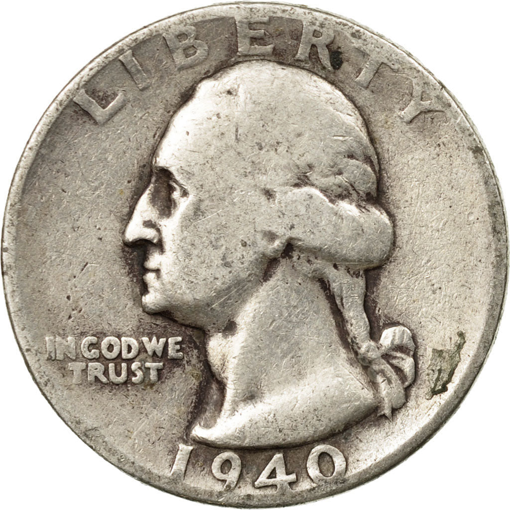 Münze, Vereinigte Staaten, Washington Quarter, Quarter, 1940, U.S. Mint