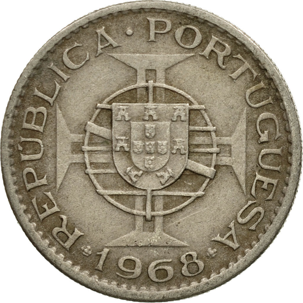 Coin, Angola, 2-1/2 Escudos, 1968, EF(40-45), Copper-nickel, KM:77