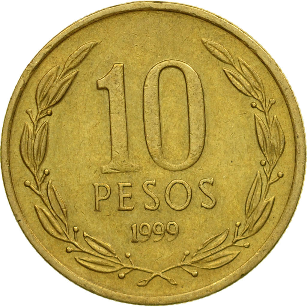 Münze, Chile, 10 Pesos, 1999, Santiago, SS, Aluminum-Bronze, KM:228.2