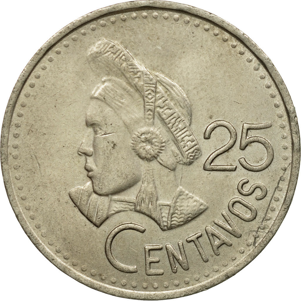 Coin, Guatemala, 25 Centavos, 1991, AU(50-53), Copper-nickel, KM:278.5