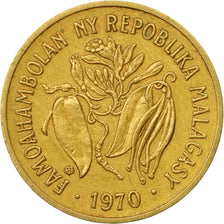 Coin, Madagascar, 10 Francs, 2 Ariary, 1970, Paris, EF(40-45), Aluminum-Bronze
