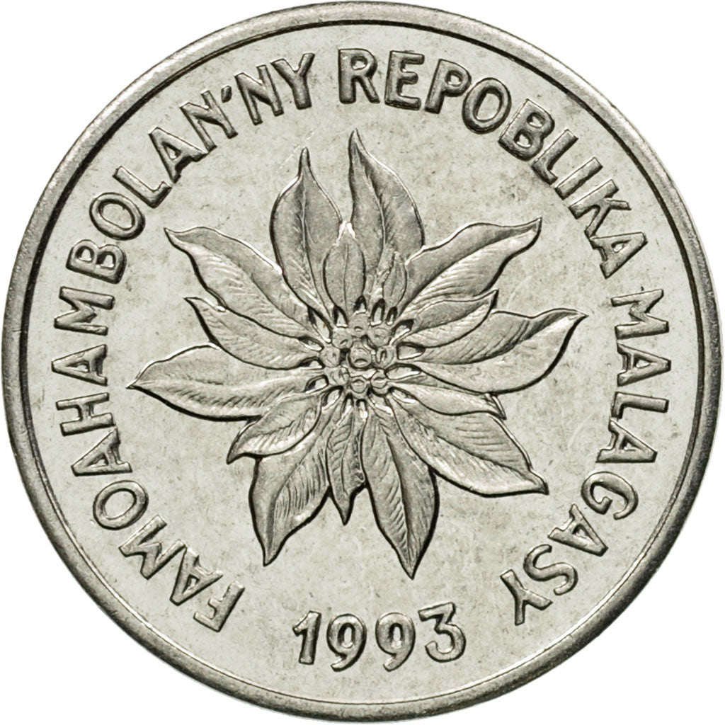 Coin, Madagascar, Franc, 1993, Paris, EF(40-45), Stainless Steel, KM:8