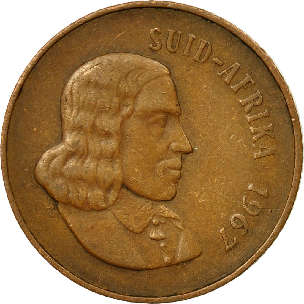 Coin, South Africa, 2 Cents, 1967, EF(40-45), Copper Plated Steel, KM:159
