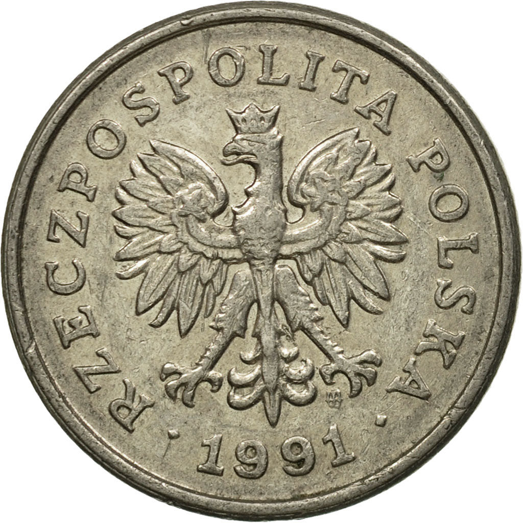 Coin, Poland, 50 Groszy, 1991, Warsaw, EF(40-45), Copper-nickel, KM:281