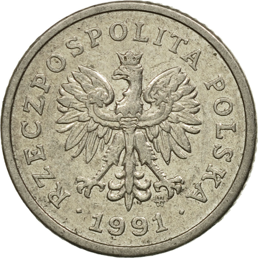 Moneta, Polska, 10 Groszy, 1991, Warsaw, EF(40-45), Miedź-Nikiel, KM:279