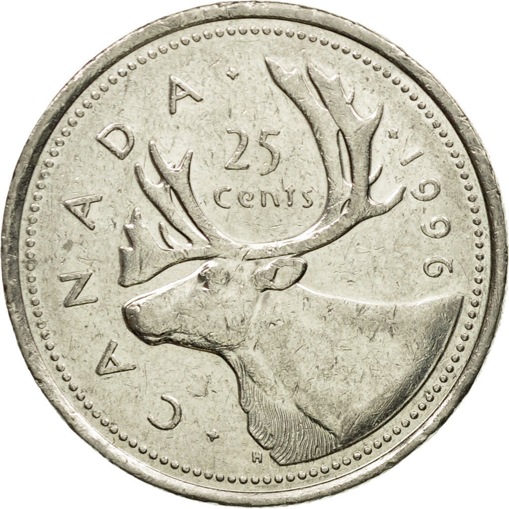 Coin, Canada, Elizabeth II, 25 Cents, 1996, Royal Canadian Mint, Ottawa