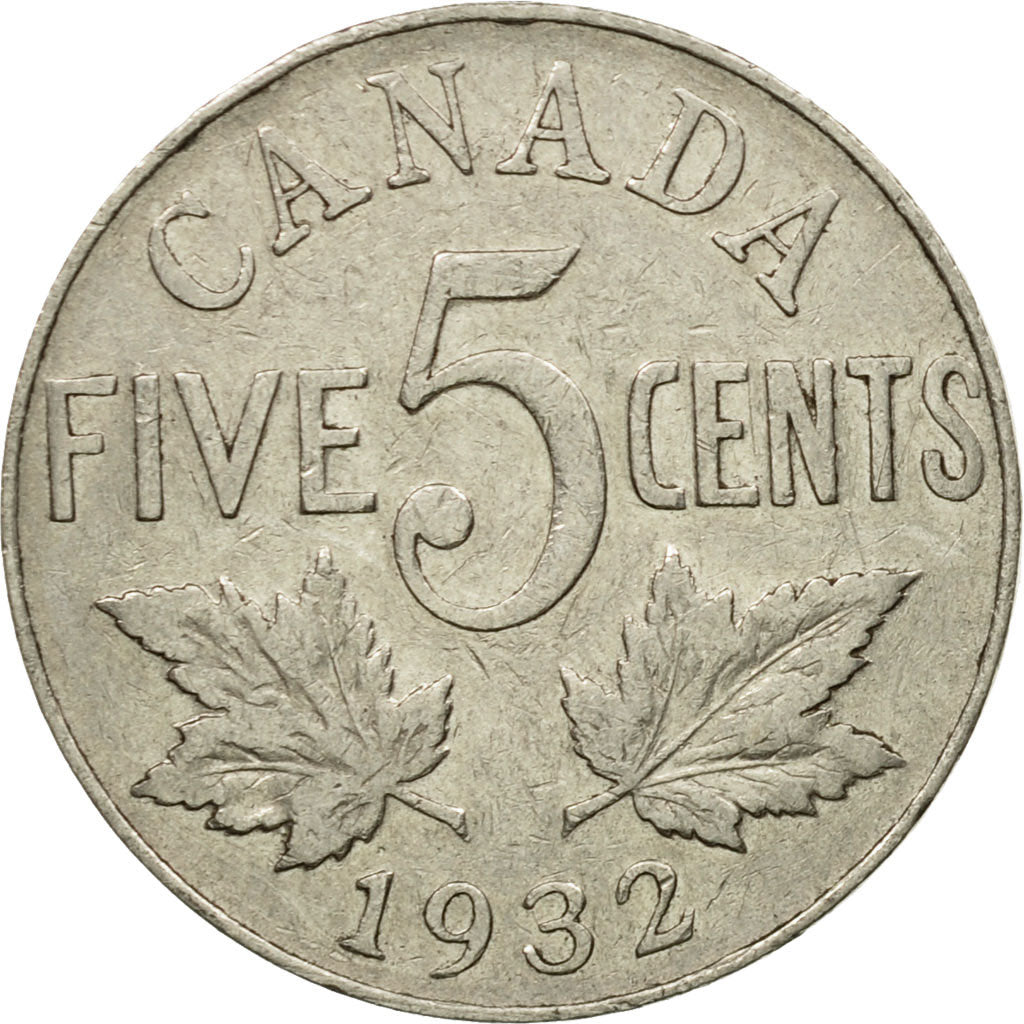 Coin, Canada, George V, 5 Cents, 1932, Royal Canadian Mint, Ottawa, EF(40-45)