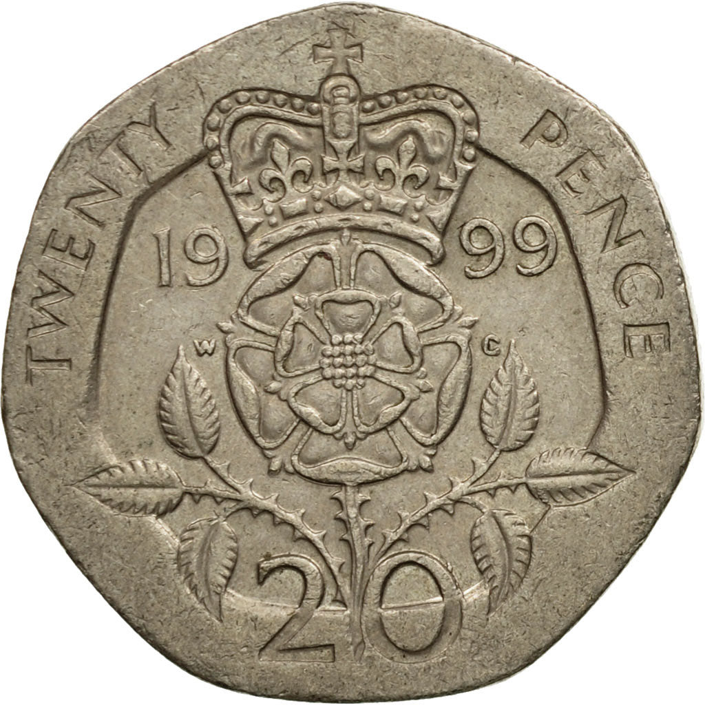 Coin, Great Britain, Elizabeth II, 20 Pence, 1999, EF(40-45), Copper-nickel
