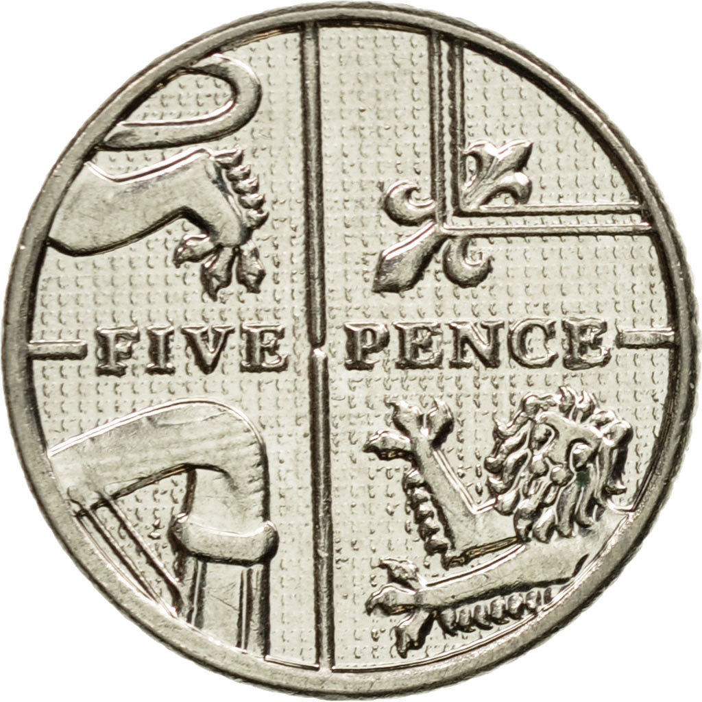 Coin, Great Britain, 5 New Pence, 2014, EF(40-45), Copper-nickel