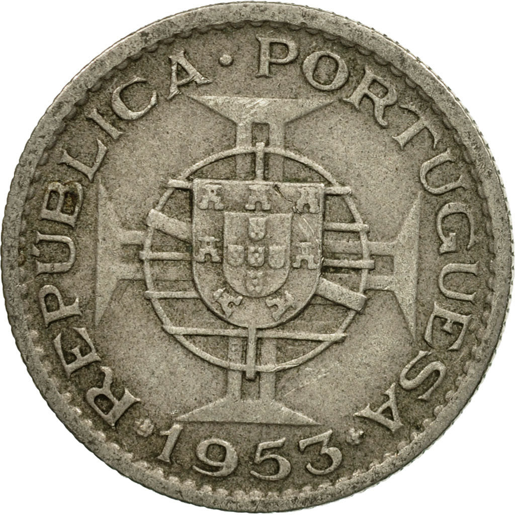 Coin, Angola, 2-1/2 Escudos, 1953, EF(40-45), Copper-nickel, KM:77