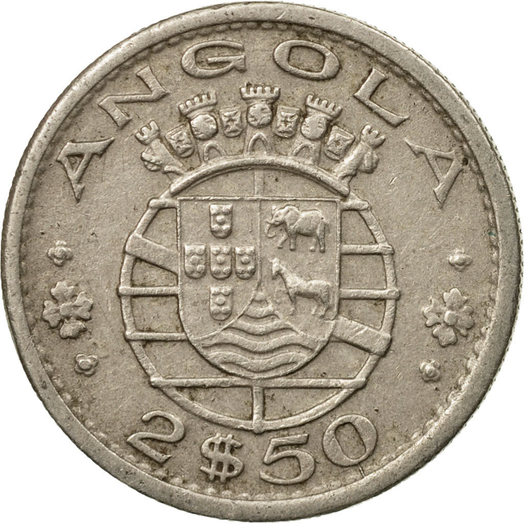 Coin, Angola, 2-1/2 Escudos, 1967, EF(40-45), Copper-nickel, KM:77