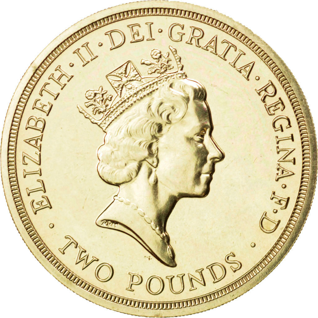 GREAT BRITAIN, 2 Pounds, 1986, KM #947, MS(64), Nickel-Brass, 28.4, 15.95
