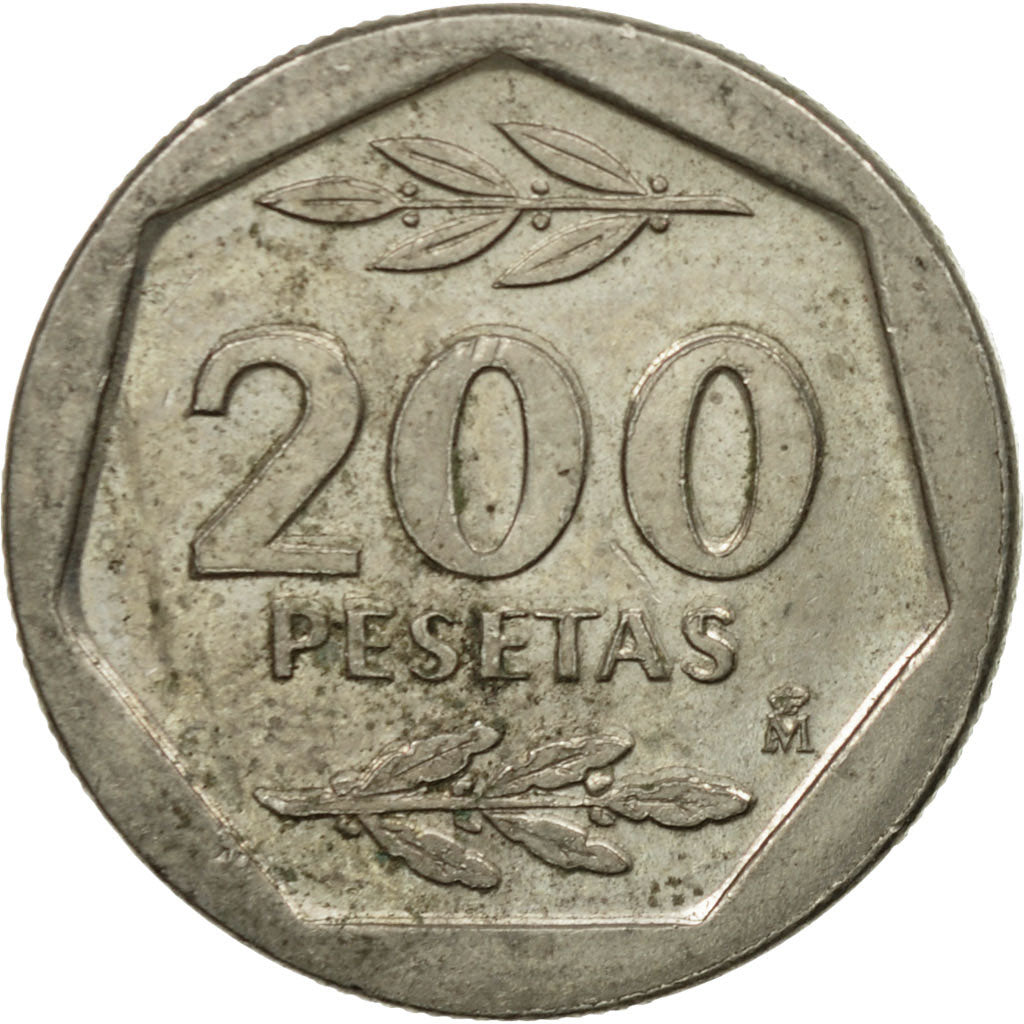 Moneda, España, Juan Carlos I, 200 Pesetas, 1988, MBC, Cobre - níquel, KM:829