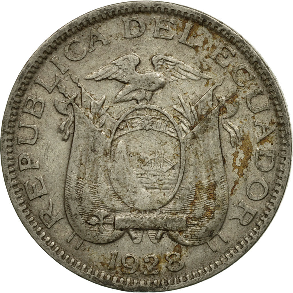 Coin, Ecuador, 10 Centavos, Diez, 1928, VF(30-35), Nickel, KM:70