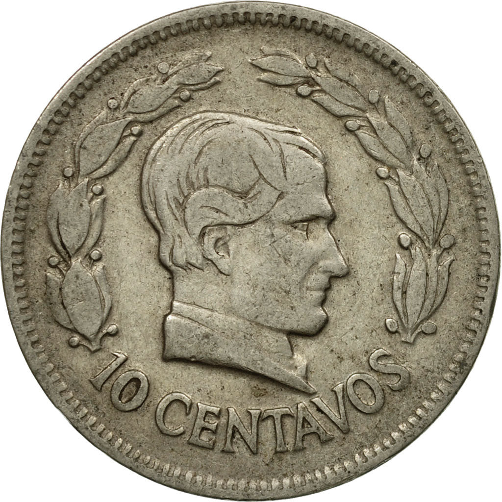 Coin, Ecuador, 10 Centavos, Diez, 1928, VF(30-35), Nickel, KM:70