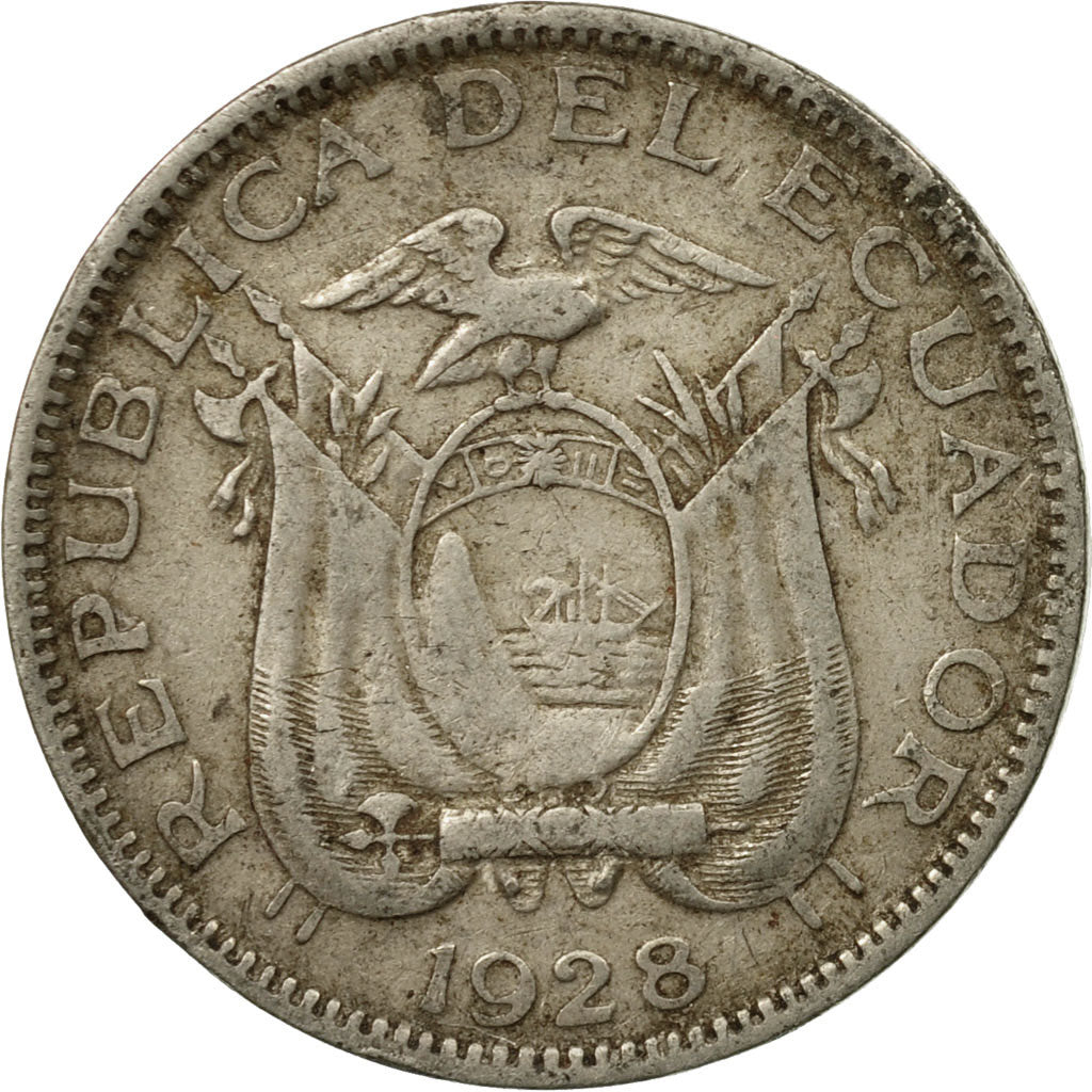 Coin, Ecuador, 10 Centavos, Diez, 1928, EF(40-45), Nickel, KM:70