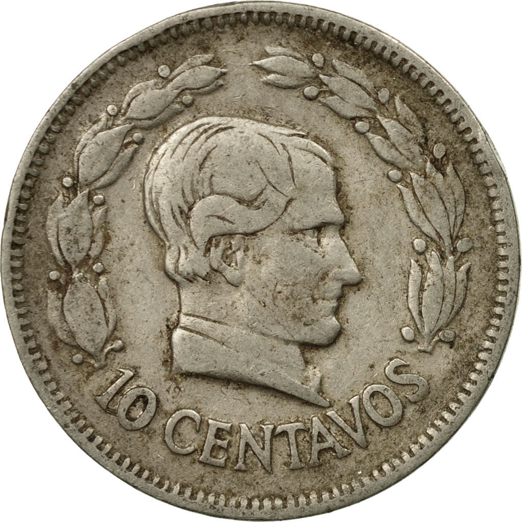 Coin, Ecuador, 10 Centavos, Diez, 1928, EF(40-45), Nickel, KM:70