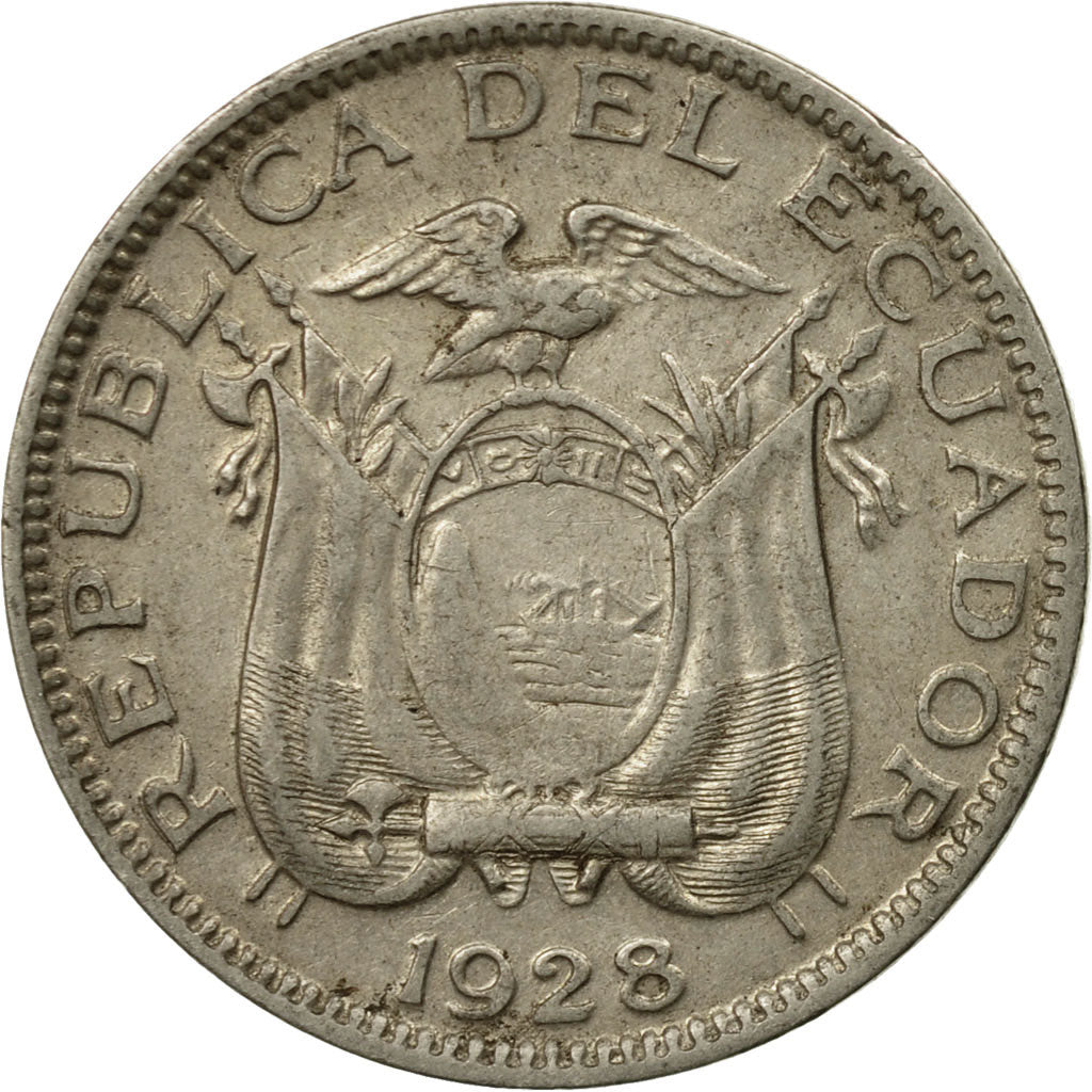 Coin, Ecuador, 10 Centavos, Diez, 1928, EF(40-45), Nickel, KM:70