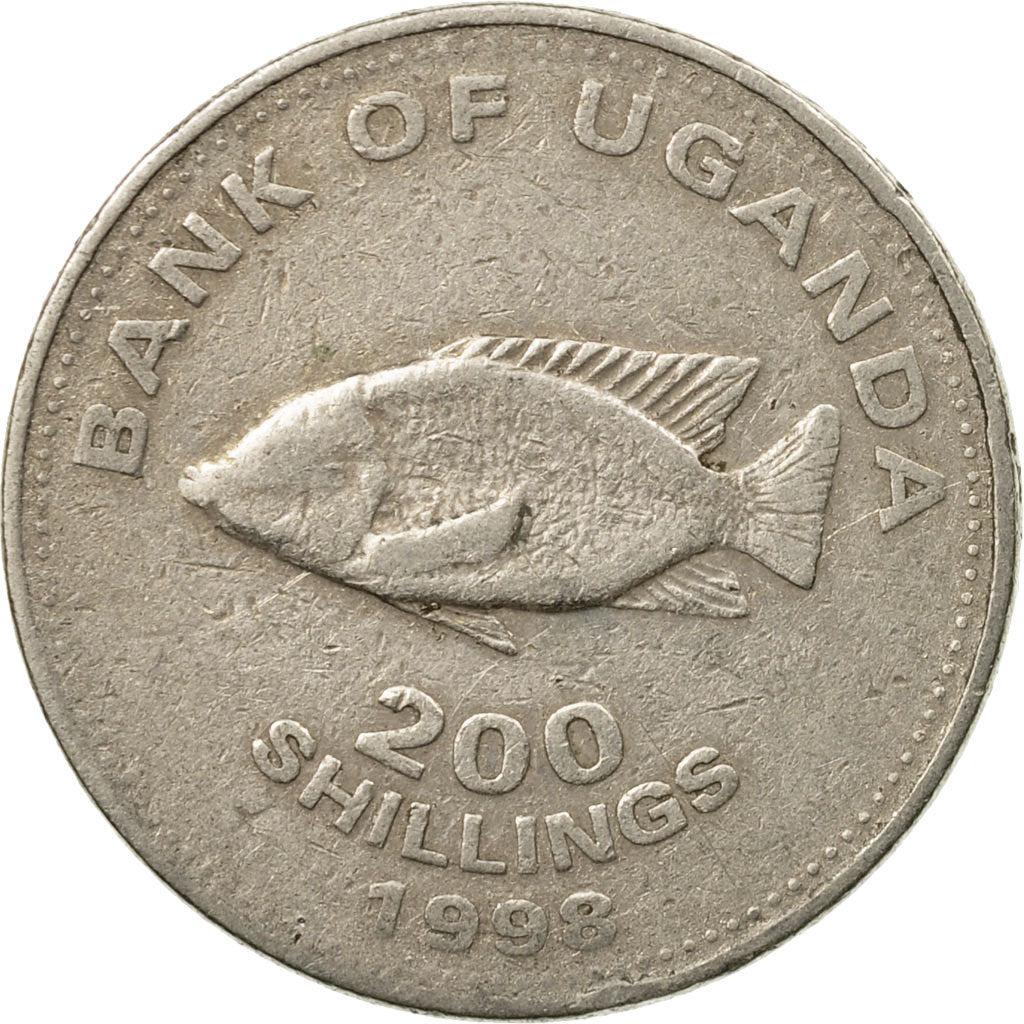 Coin, Uganda, 200 Shillings, 1998, Royal Canadian Mint, VF(30-35)