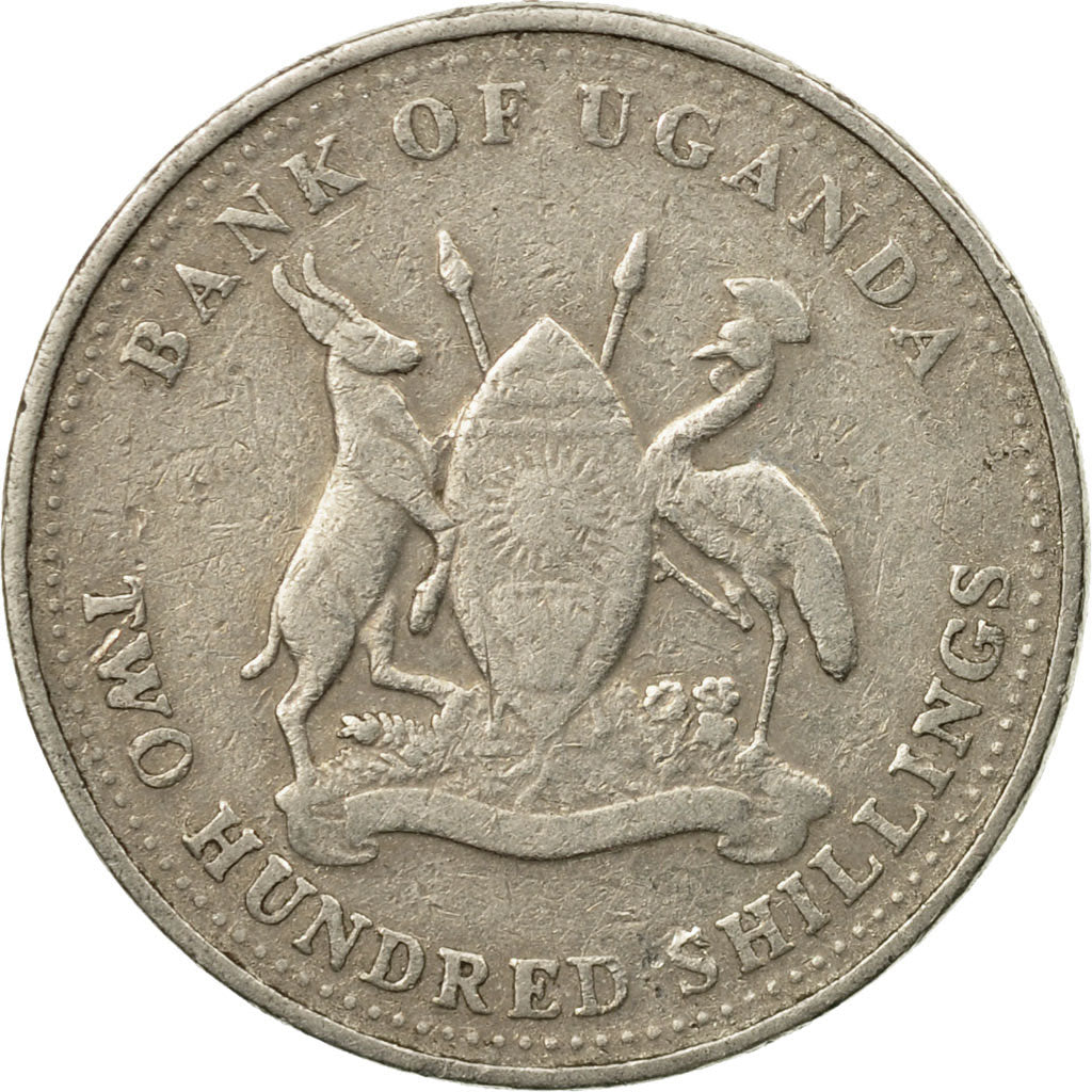 Coin, Uganda, 200 Shillings, 1998, Royal Canadian Mint, VF(30-35)