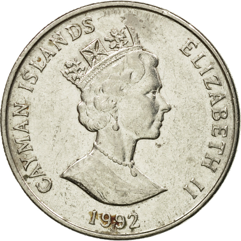 Coin, Cayman Islands, Elizabeth II, 25 Cents, 1992, British Royal Mint
