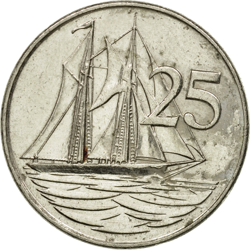 Coin, Cayman Islands, Elizabeth II, 25 Cents, 1992, British Royal Mint
