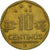 Moneda, Perú, 10 Centimos, 1994, Lima, MBC, Latón, KM:305.1
