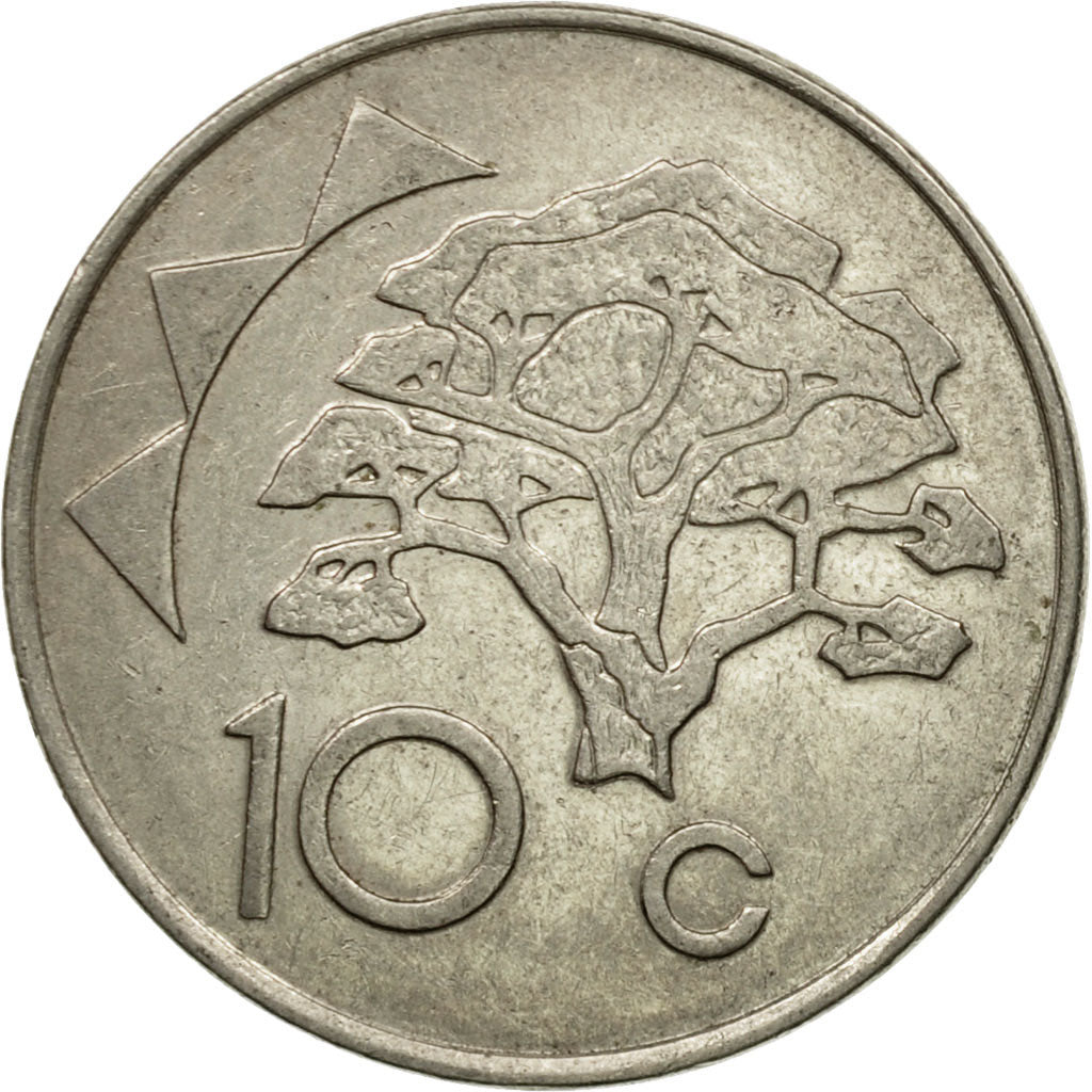 Coin, Namibia, 10 Cents, 1998, Vantaa, EF(40-45), Nickel plated steel, KM:2