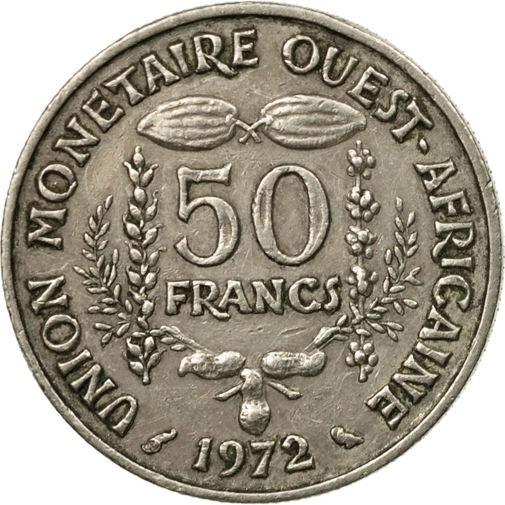Coin, West African States, 50 Francs, 1972, Paris, EF(40-45), Copper-nickel