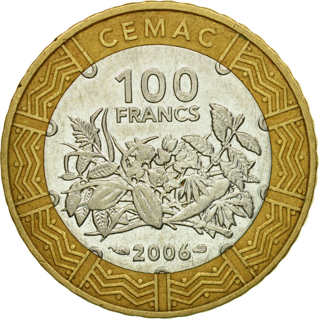 Coin, Central African States, 100 Francs, 2006, Paris, EF(40-45), Bi-Metallic