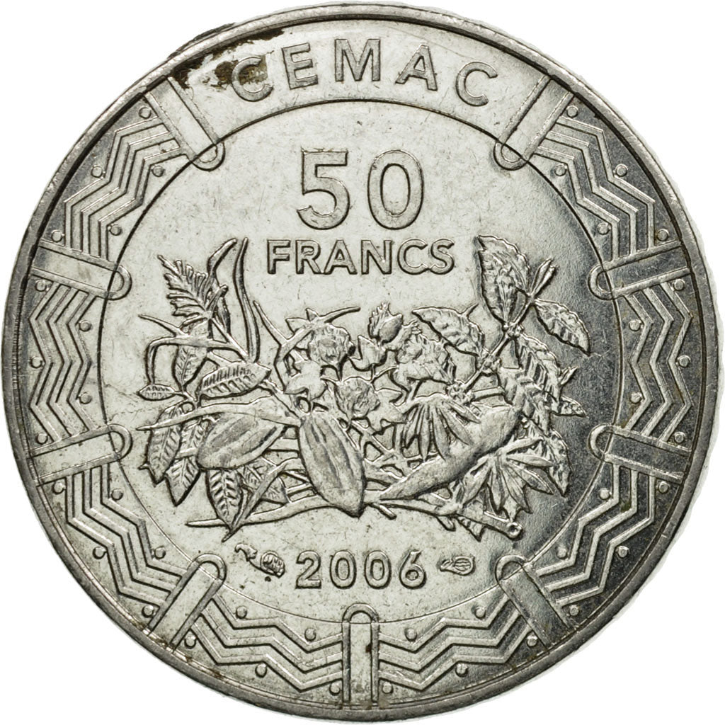 Coin, Central African States, 50 Francs, 2006, Paris, EF(40-45), Stainless