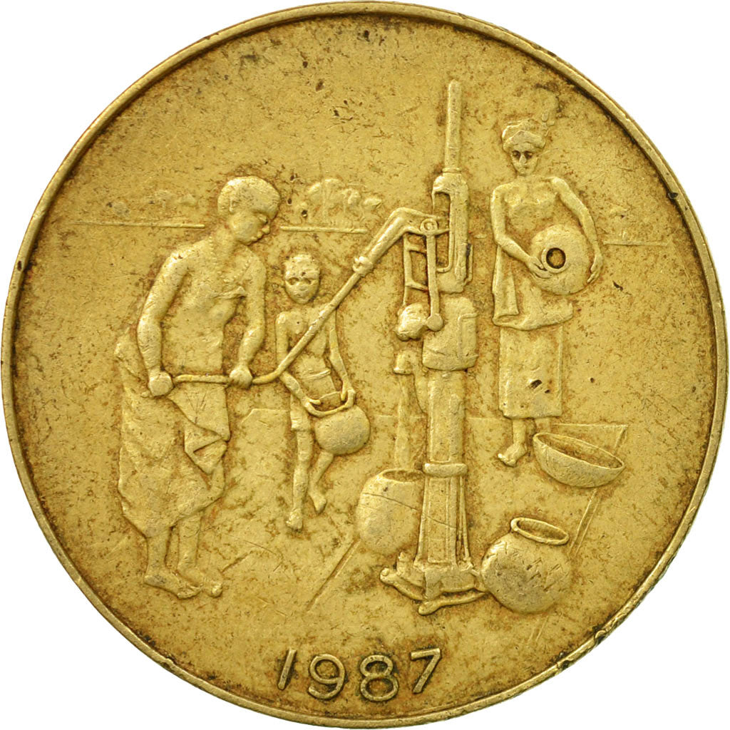 Coin, West African States, 10 Francs, 1987, Paris, EF(40-45), Aluminum-Bronze