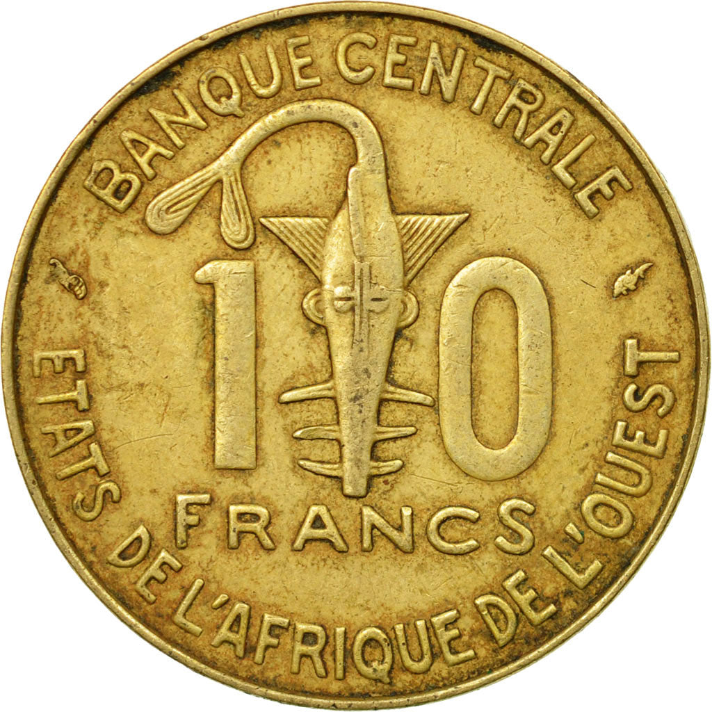 Coin, West African States, 10 Francs, 1987, Paris, EF(40-45), Aluminum-Bronze